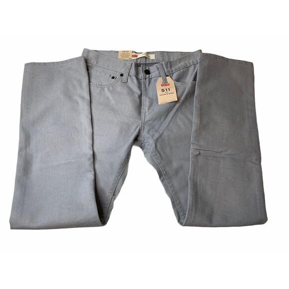 Levi’s Sim 511 Light Gray Skate Stretch Slim Fit Denim Jeans 28 X28 NEW Youth 16 - Picture 4 of 12
